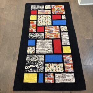 Marvel Comics Handmade Quilt Throw Blanket 38x72 Superhero Patchwork Minky Red